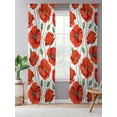 thumbnail image 5 of Sheer Curtains 96 Inches Long, Red Flowers Semi Sheer Curtains Light Filtering Window Treatment, Spring Floral Watercolor Botanical Privacy Voile Drapes for Living Room Bedroom 52x96 Inch, 5 of 7