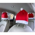 thumbnail image 1 of Christmas Decorations 4pcs Christmas Hat Car Seat Headrest Covers - Car Decorations Christmas Designs To Fit Most Vehicle Headrests, 1 of 5
