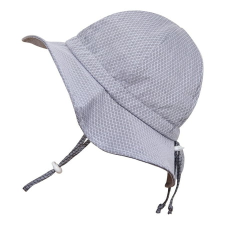 Argyle Cotton Hat - Toddler Sun Hat, Size Adjustable, 50+ UPF Cotton(M: 6m - 3Y, Grey argyle)