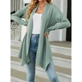 thumbnail image 3 of Liacowi Women's Long Sleeve Cardigan Solid Color Jacquard Casual Open Front Lightweight Loose Kimono Cardigans, 3 of 9