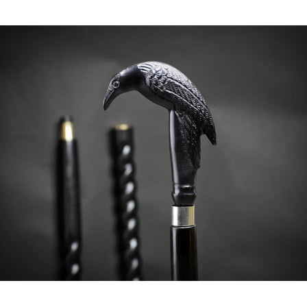NAUTICALMARTUS BY Brass Raven Handle Walking Stick Spiral Cane Handmade Antique Style for Collectors and Gifts