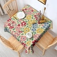 thumbnail image 2 of Pioneer Flower Floral Print Pattern Square Tablecloth,Waterproof Square Table Cover,Wipeable Spillproof Washable Table Cover for Home Kitchen Party Decor 42"X42"(107x107cm), 2 of 6