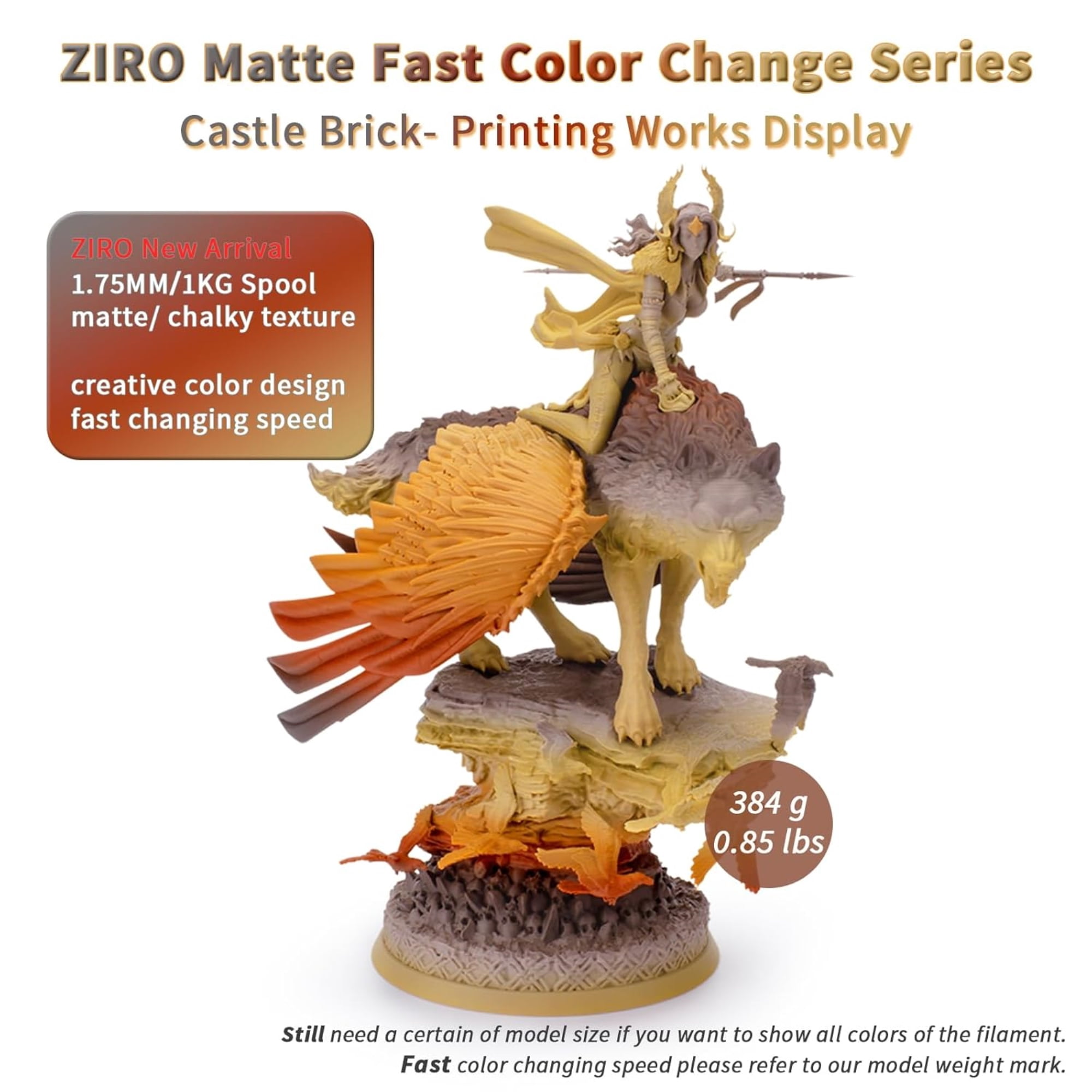 Ziro 3D Gradient Matte PLA 1.75mm 1kg, Castle brick