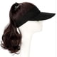 thumbnail image 4 of Sombrero al aire libre peluca sombrero con pelo cola de caballo peluca gorra de béisbol con pelo marrón negro, 4 of 5