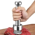 thumbnail image 1 of Stainless Steel Meat Tenderizer Tool, 21 Sharp Needles, Meat Piercing, Tenderizing Steak, Beef, Chicken, Pork, Barbecue, Marinating, Small Meat Grinder, 1 of 5
