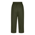 thumbnail image 5 of LEKDFST Dress Capri Pants For Women Solid Color Low Waist Stretchy Capris Athletic Womens Lightweight Pants Green L, 5 of 8