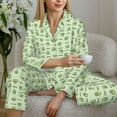 thumbnail image 6 of Honeii Green Avocado print Women's Pajama Sets Long Sleeve Button Down Sleepwear Nightwear Soft Pjs Lounge Sets-Medium, 6 of 7