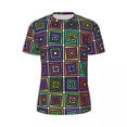 thumbnail image 3 of T Shirt For Men Geometic Colorblock Sportswear Mid Century Hip Hop T-Shirts Mens Vintage Tshirt Summ, 3 of 6