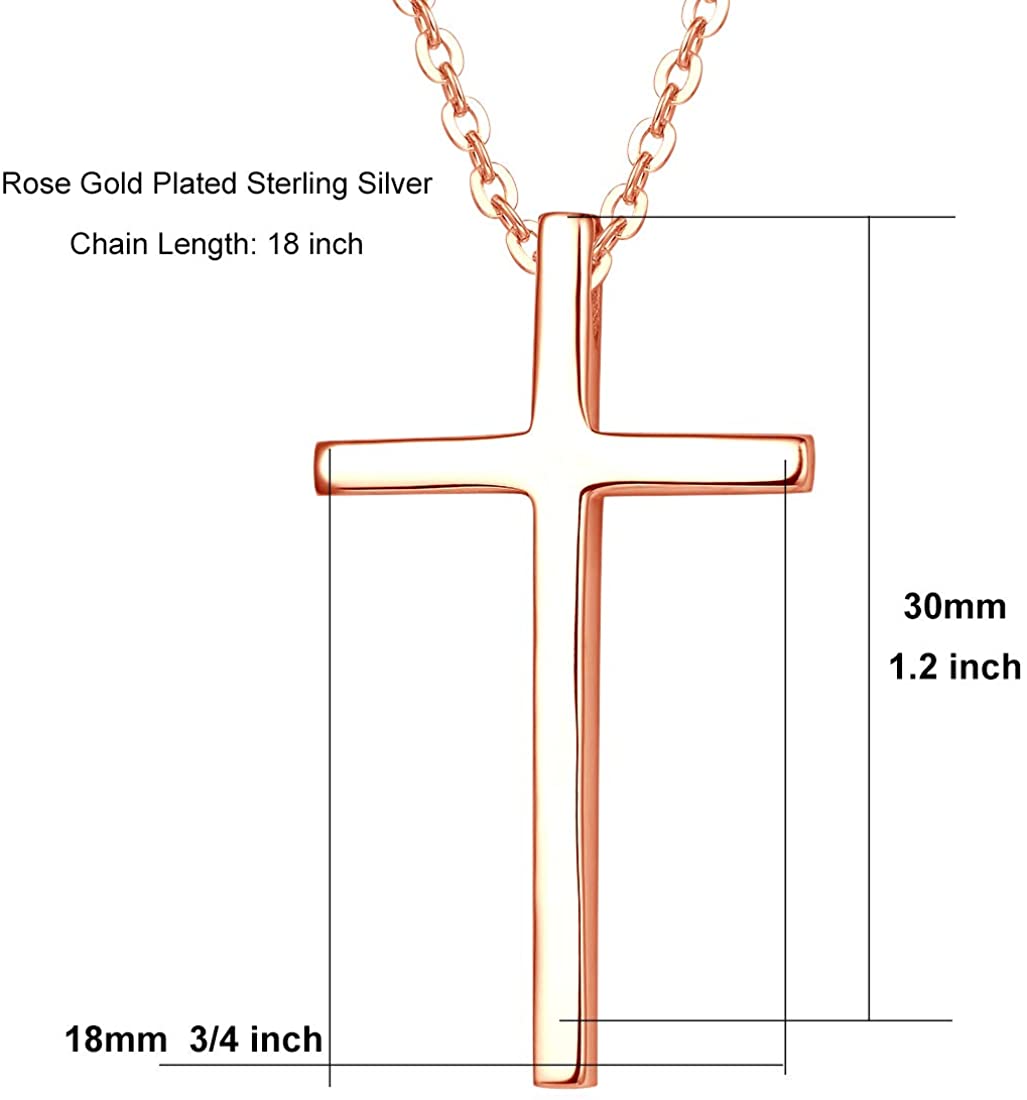 Cross Crucifix pendant 925 sterling silver 30 x 18 x 4 MM.
