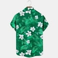 thumbnail image 3 of Jinhomg Men's Tropical Hawaiian Shirt Casual Floral Print Summer Beach Shirts Big and Tall Comfy Short Sleeve Button Down Vacation Aloha Shirts 90% off Clearance Sale Green M, 3 of 4