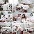 thumbnail image 5 of Merry Christmas Duvet Cover Set Full Size, Christmas Snowman Snowflakes Tree Red Plaids 4 Piece Soft Microfiber Bedding Set with 1 Duvet Cover, 1 Flat Sheet, 2 Pillowcases, 5 of 9