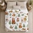 thumbnail image 4 of Christmas Woodland Animals With Presents Flannel Blanket, Snowy Pine Tree Home Decor For Bedroom, Dorm And Nursery, Cozy Christmas Gift For Kids, Families And Animal Lovers, 4 of 7