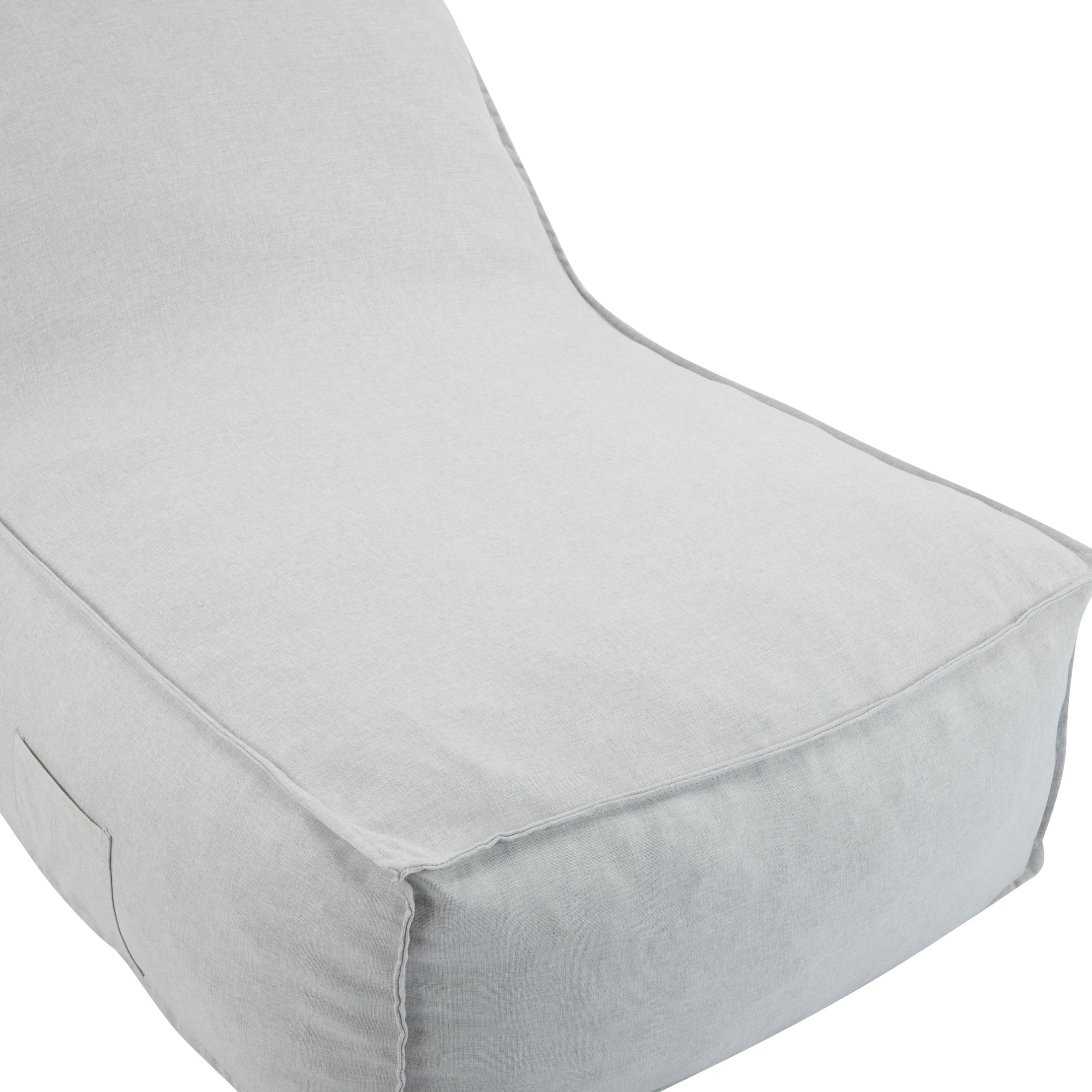 Christopher Knight Home 48" Outdoor Bean Bag Lounge Chair, Weather-Resistant Fabric, Light Gray. Set of 2