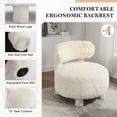 thumbnail image 5 of Timbernest Armless Accent Chair, Modern Sofa Side Chair with Curved Wingback and Solid Wood Legs, Decorative Chair for Living Room, Comfy Upholstered Makeup Chair for Bedroom, White Fur, 5 of 8