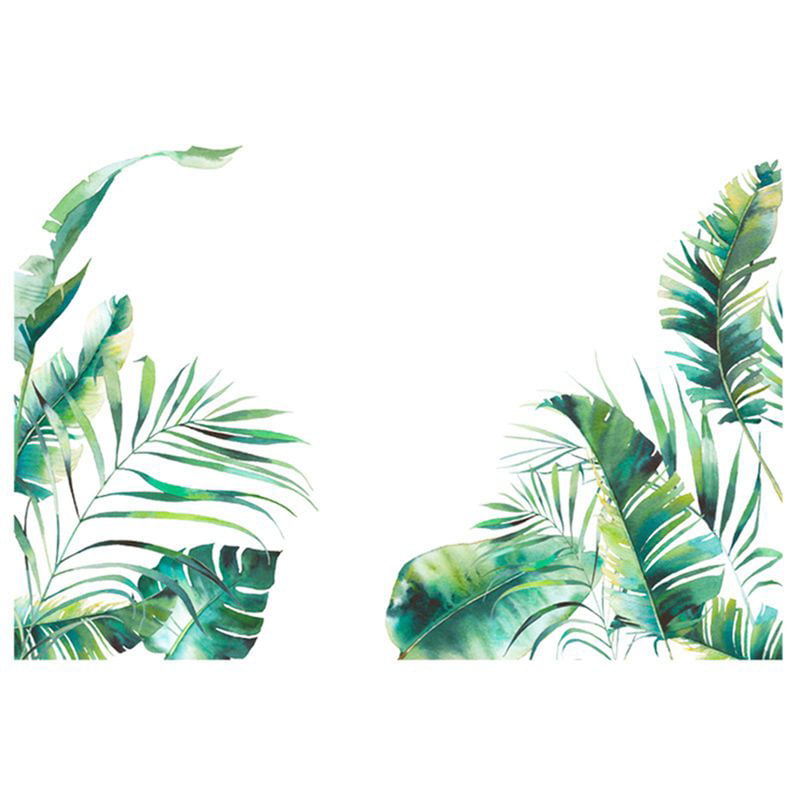 Tropical Leaves Green-Plant Wall-Stickers PVC Decal Nursery Art Mural Home Decor 