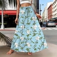 thumbnail image 6 of qelini Floral Maxi Skirt for Women Long Skirt with Pockets High Waist A-line Skirt Print Beach Casual Skirt, 6 of 7