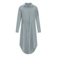 thumbnail image 5 of Meichang Cotton Linen Shirt Dress for Women Plus Size Casual Long Sleeve Buttons Down Dress Work Loose Fit Flowy Maxi Long Dress with Elastic Waisted, 5 of 9