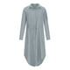 thumbnail image 4 of Puntoco Vestido Camisero De Algodón Y Lino Con Cordón Y Solapa De Un Solo Pecho Para Mujer Gris Xxxxl,Regalos Para Mujer Joven, 4 of 8