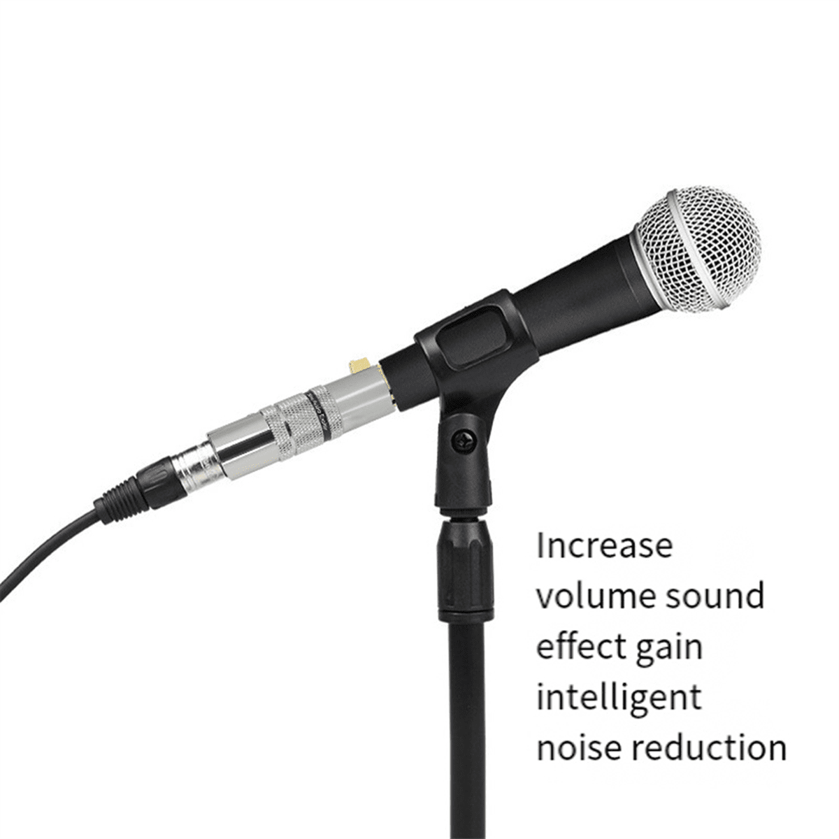 Dynamic Microphone Preamp Single Channel Increase Omnidirectivity Gain Strong Anti-Interference,1 x Mic Preamp,Silver