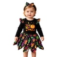 thumbnail image 6 of Ulanda My 1st Halloween Newborn Baby Girl Pumpkin Romper Dress Tutu Onesie Infant Halloween Outfits Fall Winter Clothes (Orange, 9-12 Months), 6 of 7