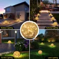 thumbnail image 5 of Luces solares de jardín, bola de vidrio agrietada impermeable, blanco cálido LE, 5 of 5