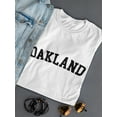 thumbnail image 3 of Oakland Black Text  Women White T-Shirt, Female Medium, 3 of 4