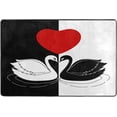 thumbnail image 4 of SKYSONIC Swans Couple Birds Non-Slip Area Rug, Heart Valentine's Day Floor Carpet Comfort Floor Mats Decor for Indoor Front Porch Living Room Bedroom Kitchen, 36"x24", 4 of 5