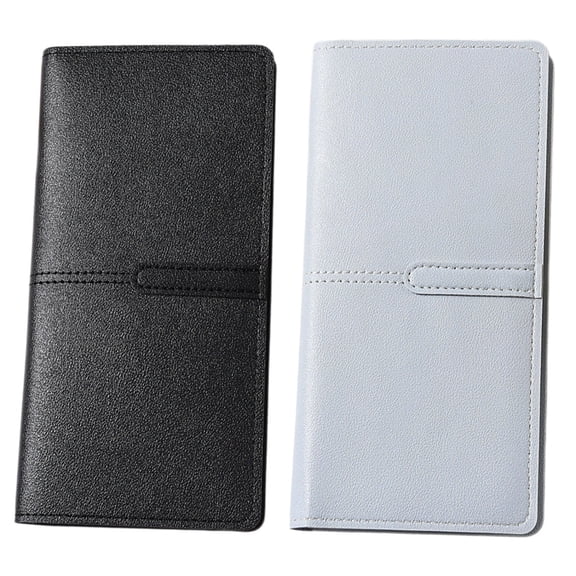 BIHUAI 2 Pack Women/Men Slim RFID Wallets, Long Leather Card Holder Clutch Billfold