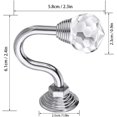 thumbnail image 1 of 2 piezas de ganchos de cortina de cristal, ganchos de cristal decorativos, ganchos en U de cristal retro, alzapaños de metal con tornillos, para cortina, toalla de ducha, ropa de abrigo (plata) ZefeiWu 8390614883994, 1 of 1