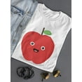 thumbnail image 3 of Cute Kawaii Happy Red Apple T-Shirt Women -Image by Shutterstock, Female Small, 3 of 4