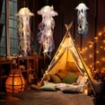 thumbnail image 2 of 5Pcs Colorful LED Jellyfish String Lights, Battery Powered Hanging Jellyfish Lanterns (Not Included), Glow Under the Sea Décor for Mermaid Parties, Bedroom Ambience, Ocean Theme Decorations, 2 of 9