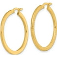 thumbnail image 2 of 14K Yellow Gold Heirloom, Brilliant 31 Mm 30 Polished 1.5 X 30Mm Textured Greek Key Hoop Earrings, 2 of 3