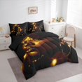 thumbnail image 2 of Castle Fairy Glam Black Girl Queen Bedding 7pcs,Black Gold Bedding Comforter Set Queen,Grey Reversible, 2 of 7