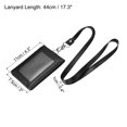 thumbnail image 2 of Uxcell Vertical Magnetic Folded 5 Card Slots PU ID Badge Holder with Lanyard Black, 2 of 5