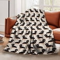 thumbnail image 1 of Dachshund In Sweaters Pattern Blankets Fleece Printed Cute Portable Soft Throw Blanket for Bed Office Quilt Dog Flannel Blanket, 1 of 7