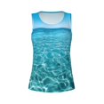 thumbnail image 3 of Picia Crystal Clear Ocean Waves Pattern Women's Workout Tank Top,Breathable Activewear,Slim Fit Athletic Top,Versatile Workout Moisture-wicking top-Medium, 3 of 9