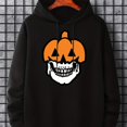 thumbnail image 1 of Capuchas Para Hombres, Sudadera Con Capucha Casual Para Hombres Con Bolsillo Canguro Para Primavera Y Otoño, Como Regalos. 'Calabaza De Halloween Y Cráneo' Sudadera Con Capucha Gráfica, 1 of 4