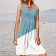 thumbnail image 2 of IROINNID Fit&Flare Dress For Women Sleeveless Round Neckline Casual Color-Blocking d Dress Strapless Contrast Color Dress, 2 of 5