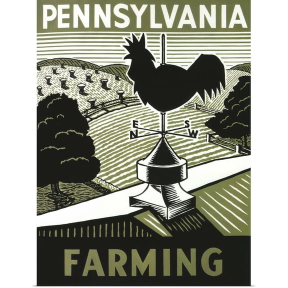 Great BIG Canvas | Rolled Vintage Apple Collection Poster Print entitled Pennsylvania Farming - Vintage Advertisement