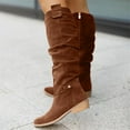 thumbnail image 2 of YLYL Women's Knee High Boots Chunky Low Heels Pull on Fashion Casual Winter Warm Tall Boots, 2 of 5