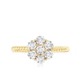 thumbnail image 4 of Rosec Jewels 0.75 CT Certified Moissanite Floral Cluster Ring for Women, Moissanite Engagement Ring with Twisted Rope, 14K Yellow Gold, US 6.50, 4 of 8