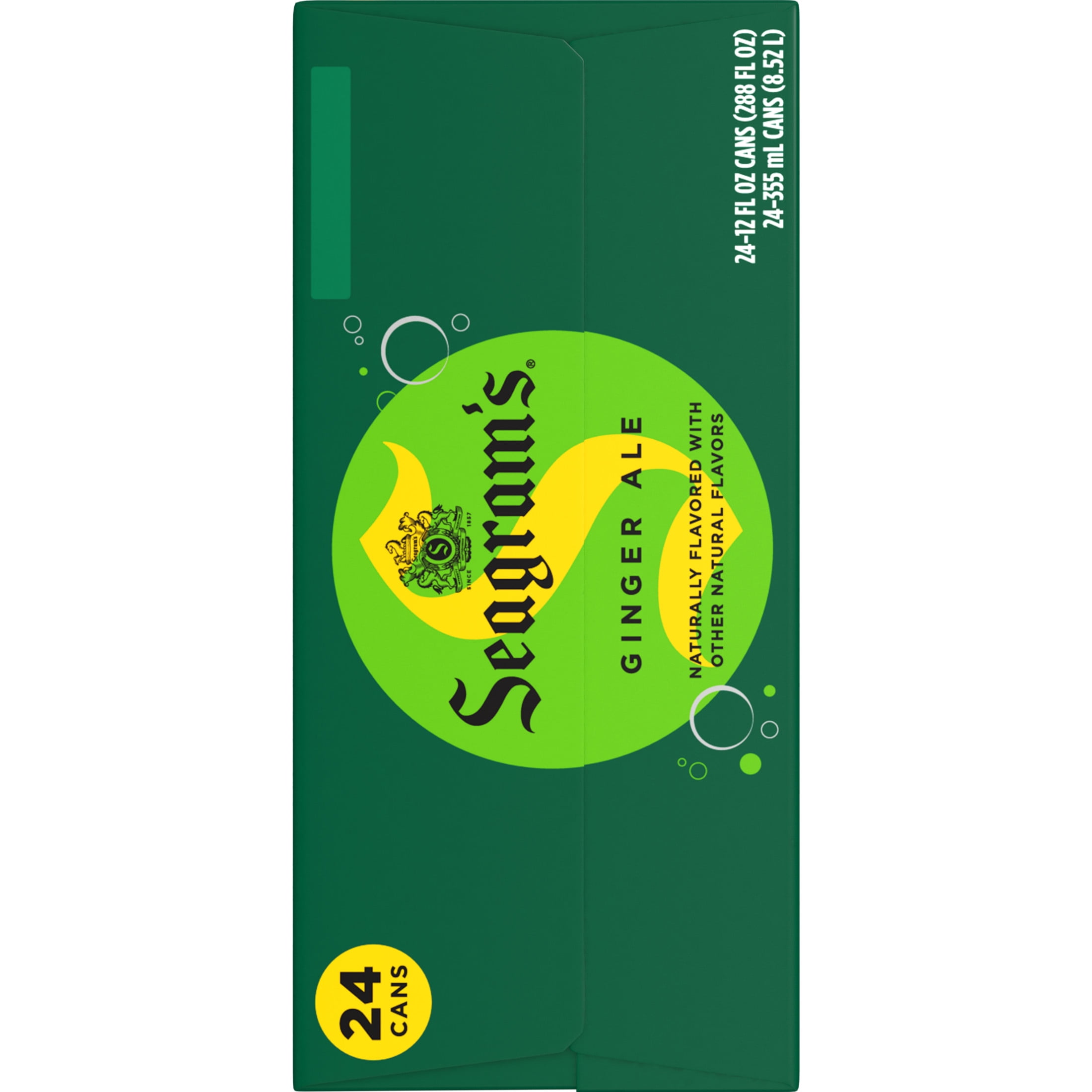 Seagram's Ginger Ale Soda Pop Cans, 12 fl oz, 24 Pack