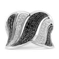 thumbnail image 3 of 14k White Gold 1.25ct TDW Treated Black Round Diamond Cocktail Ring Band(H-I ,SI1-SI2), 3 of 5