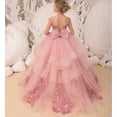 thumbnail image 3 of Drtj Girl's Elegant Tulle Flower Girl Dress - Lace Applique First Communion & Pageant Gown, Princess Ball Gown for Weddings, Parties & Special Occasions, 3 of 6