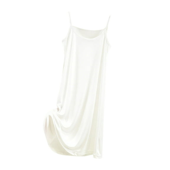 Bovxnpu Women's Nightgown Sleeveless Sleepshirt Pajama Dress Nightshirt Cotton Spaghetti Strap Long Length Breathable Sleepwear
