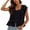 Navy, variant on Womens Blouses Y2k Semi Sheer Lace Trim Summer Shirts Short Sleeve Square Neck Casual Going out Tops