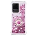 thumbnail image 2 of Funda para Samsung Galaxy S20 Ultra 5G con Brillo Líquido Flotante, Purpurina, Parachoques y Anillo Giratorio Soporte, 2 of 5