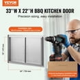 thumbnail image 3 of BBQ Access Door, 33W x 22H Inch Double Outdoor Kitchen Door, Stainless Steel Flush Mount Door, Wall Vertical Door with Handles, for BBQ Island, Grilling Station, Outside Cabinet, 3 of 7