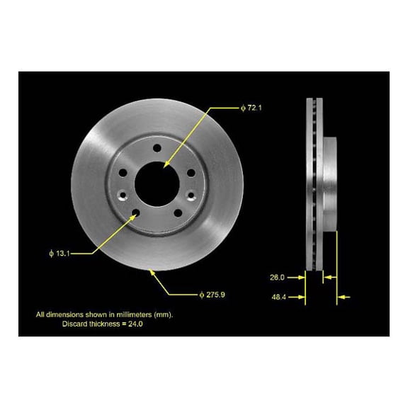 Bendix Premium Drum And Rotor Disc Brake Rotor P/N:Prt5524 Fits select: 2002-2004 KIA SEDONA
