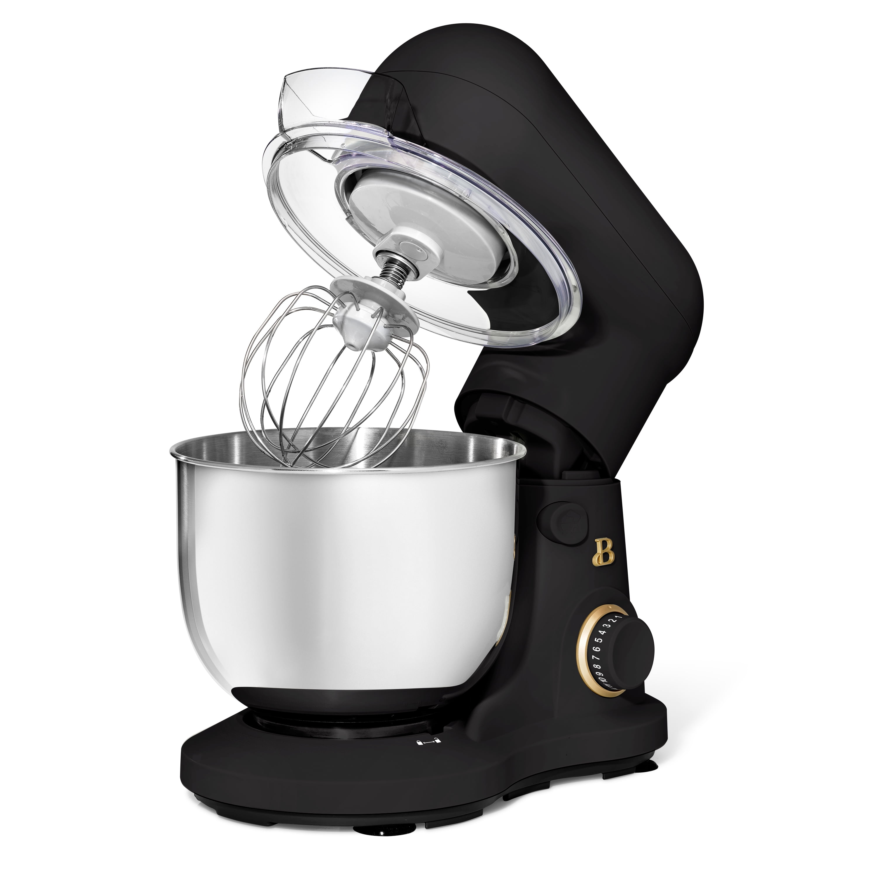 Beautiful 3.5 Qt Stand Mixer, Black Sesame with Flat Beater, Dough Hook, Balloon Whisk